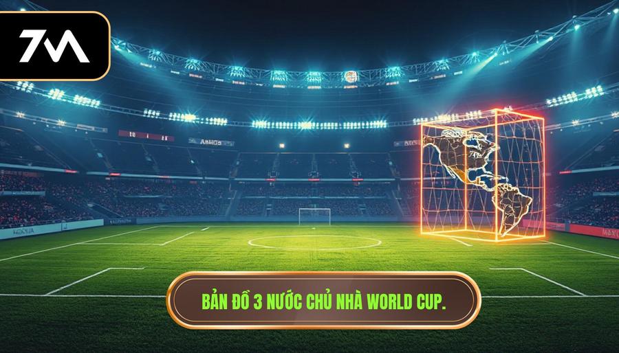 2. Bản đồ 3 nước chủ nhà World Cup.